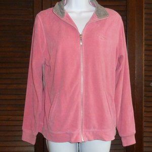 Bonnie Evans Soft Pink & Gray Sweatshirt Jacket, Collar, Zipper, Pockets, S